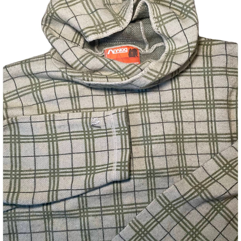 RARE Burton Analog AG UnInc Green Plaid Hoodie